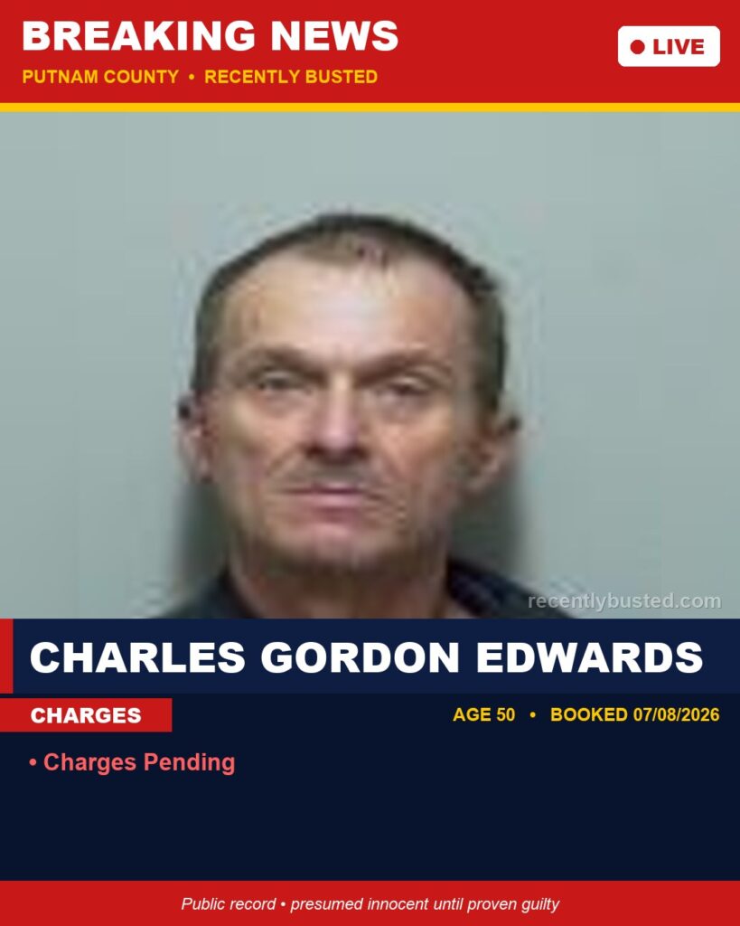 Arrest report - Charles Gordon Edwards