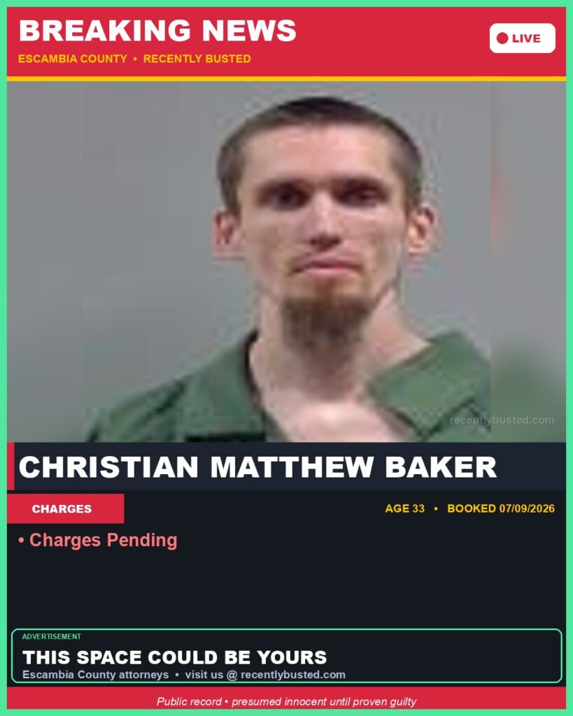 Arrest report - Christian Matthew Baker