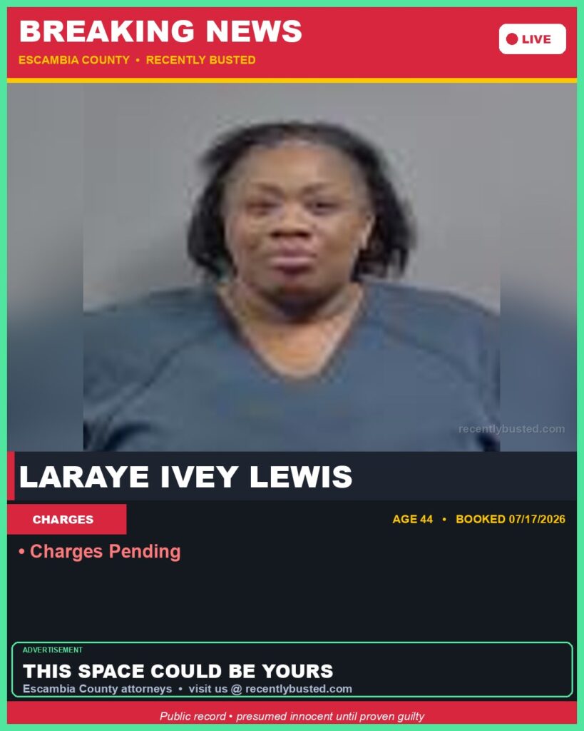 Laraye Ivey Lewis — arrest record card, Mugshot Hottie