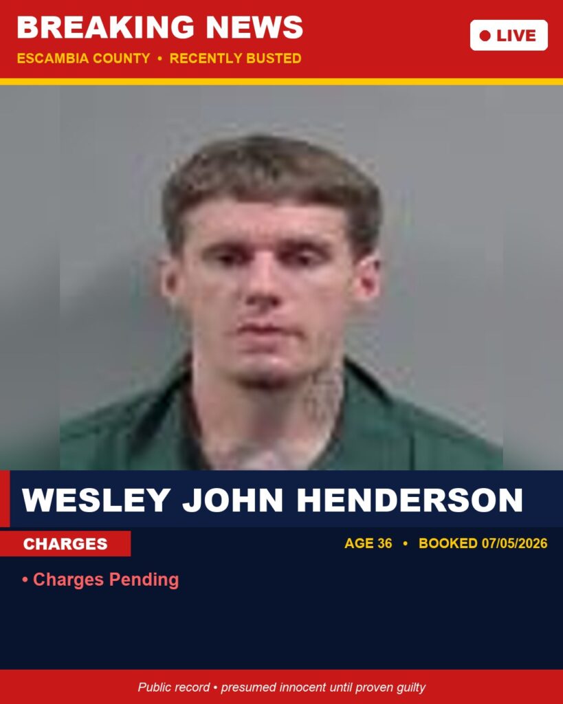 Arrest report - Wesley John Henderson