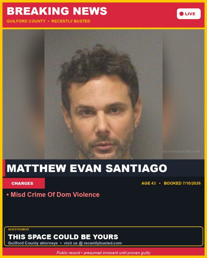 Booking photo of MATTHEW EVAN SANTIAGO