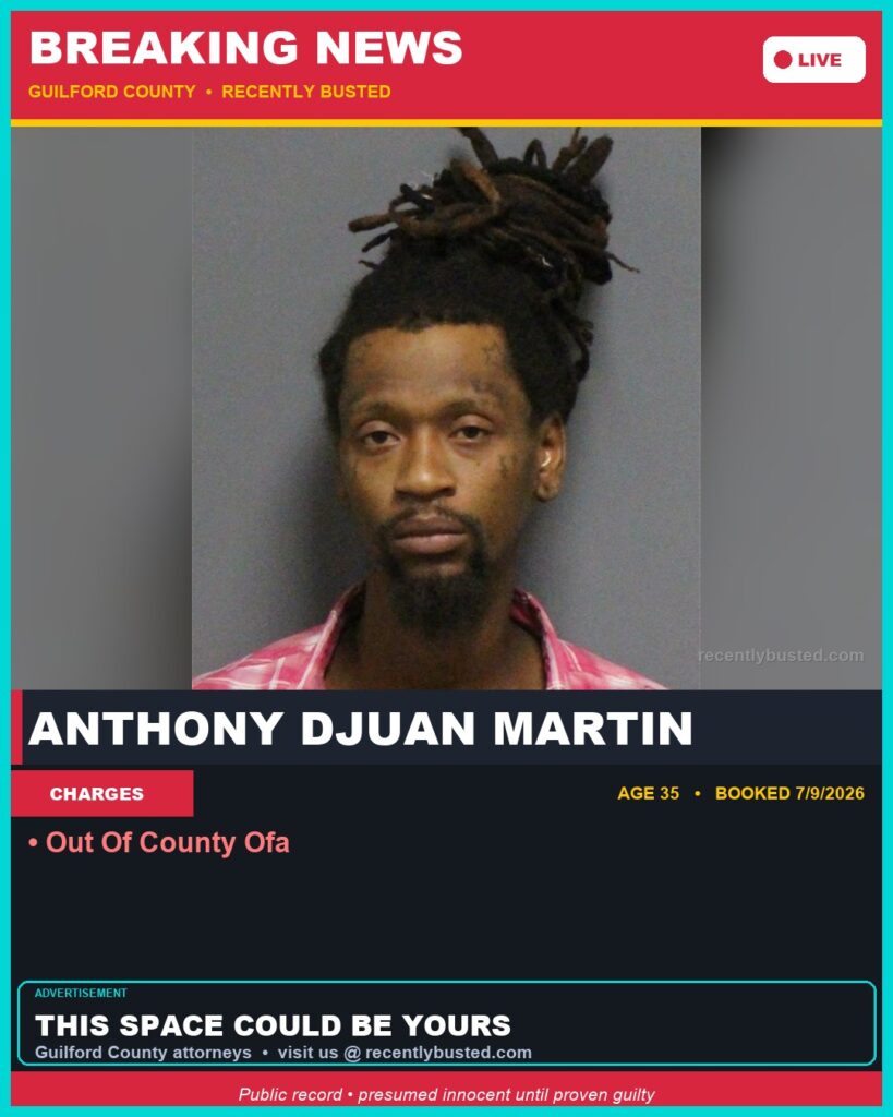 Booking photo of ANTHONY DJUAN MARTIN