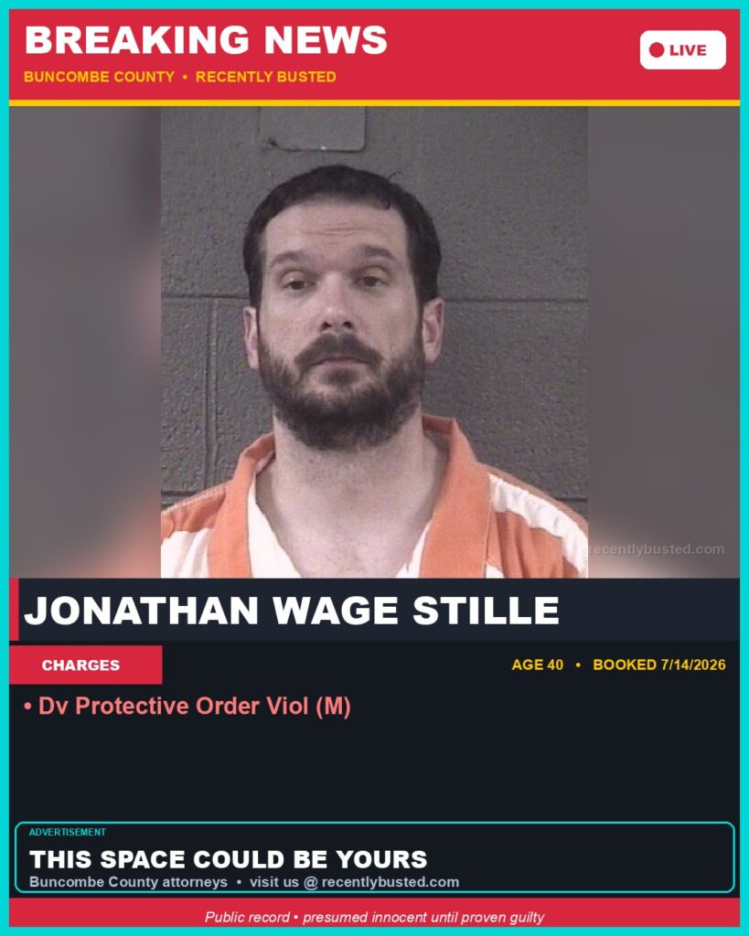 Booking photo of JONATHAN WAGE STILLE