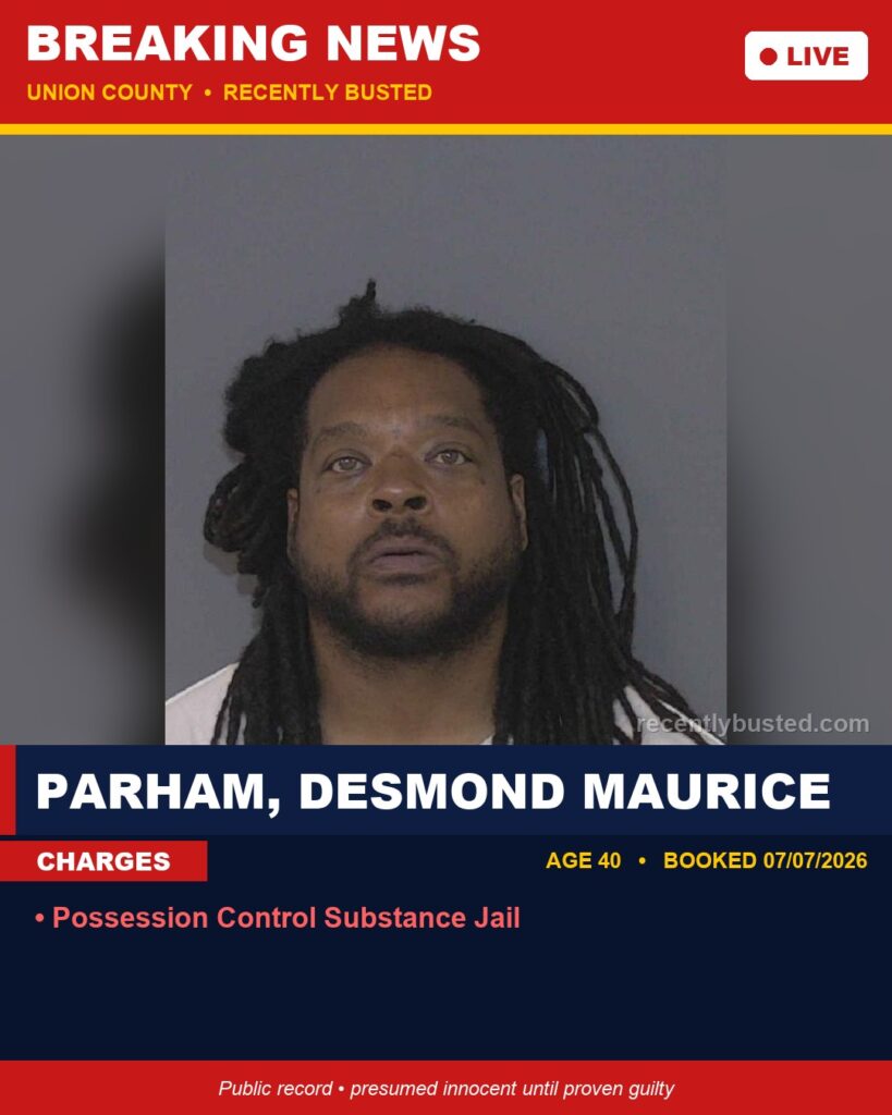 Booking photo of PARHAM, DESMOND MAURICE