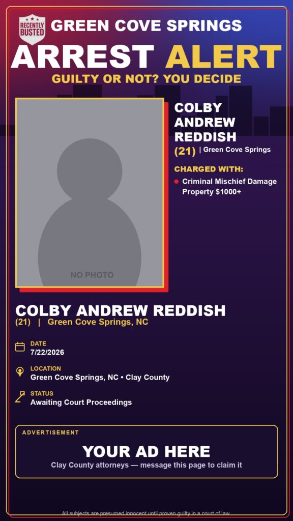 Booking photo of COLBY ANDREW REDDISH