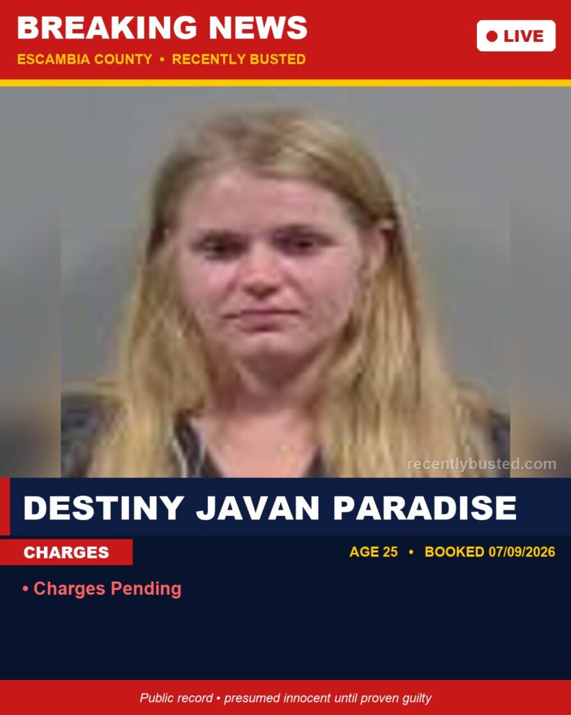 Arrest report - Destiny Javan Paradise