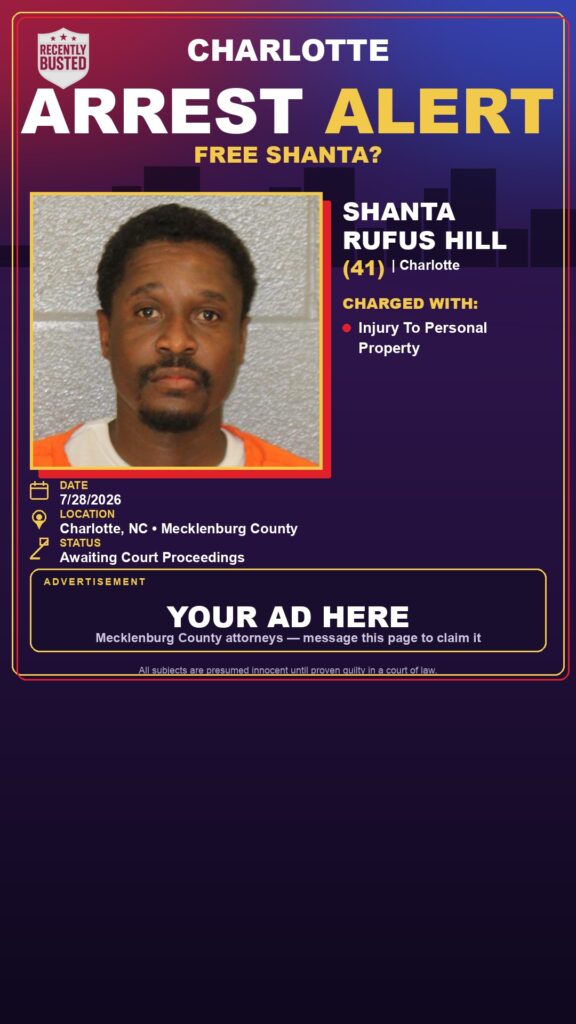 Booking photo of SHANTA RUFUS HILL