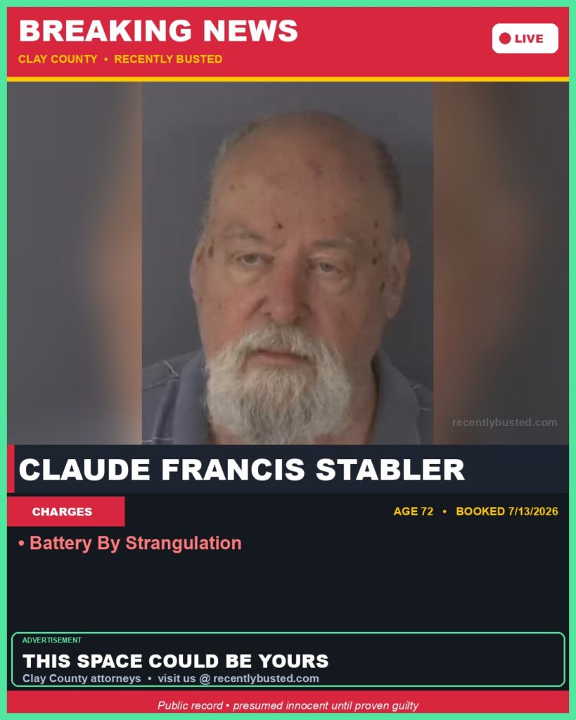 Booking photo of CLAUDE FRANCIS STABLER