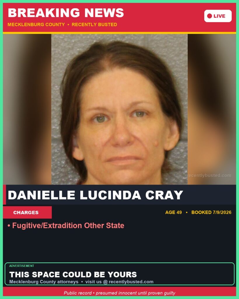 Arrest report - DANIELLE LUCINDA CRAY