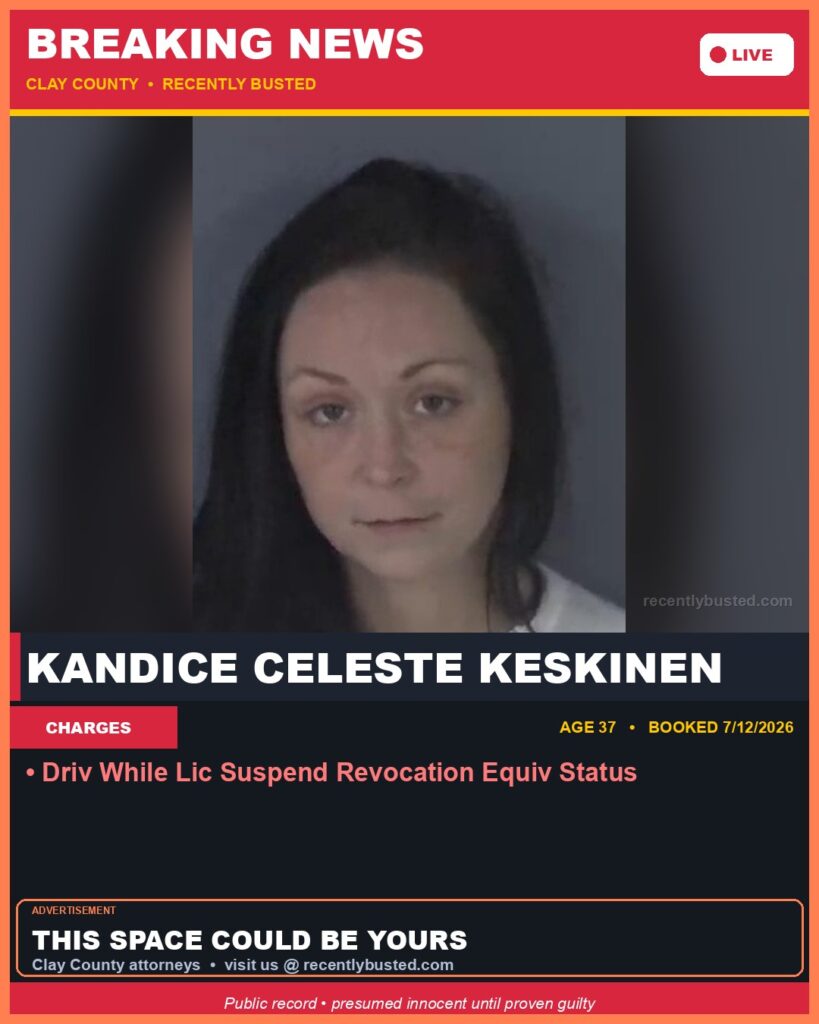 Arrest report - KANDICE CELESTE KESKINEN