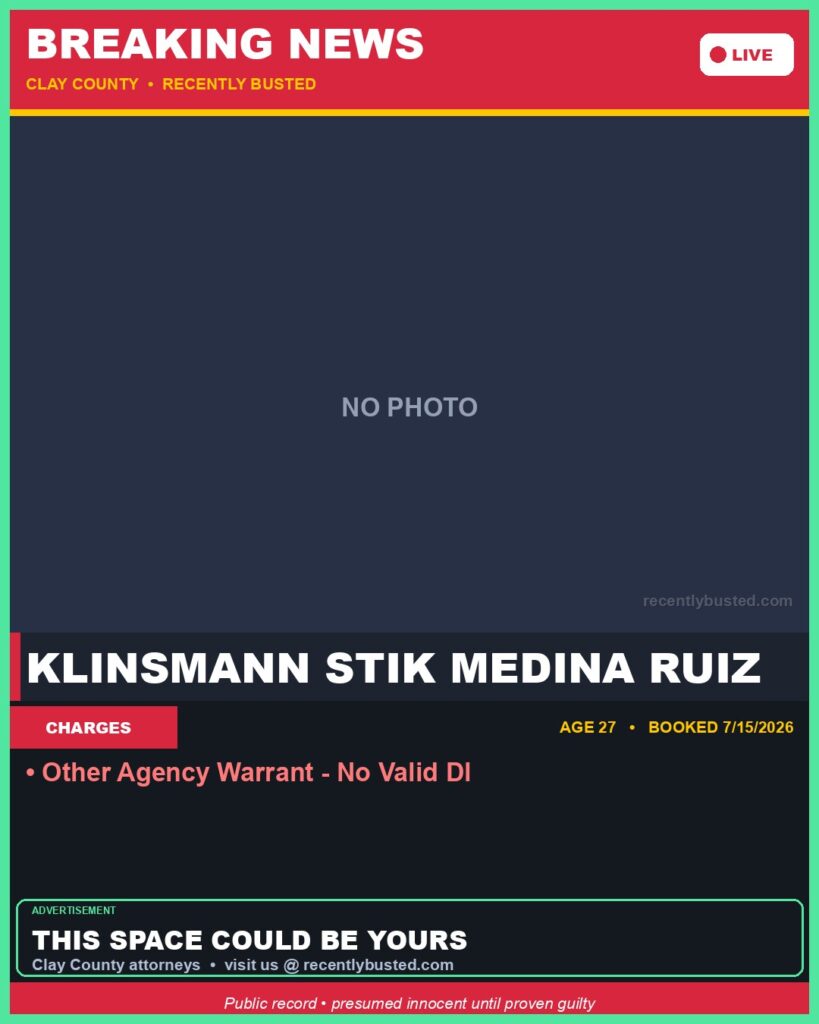 Booking photo of KLINSMANN STIK MEDINA RUIZ
