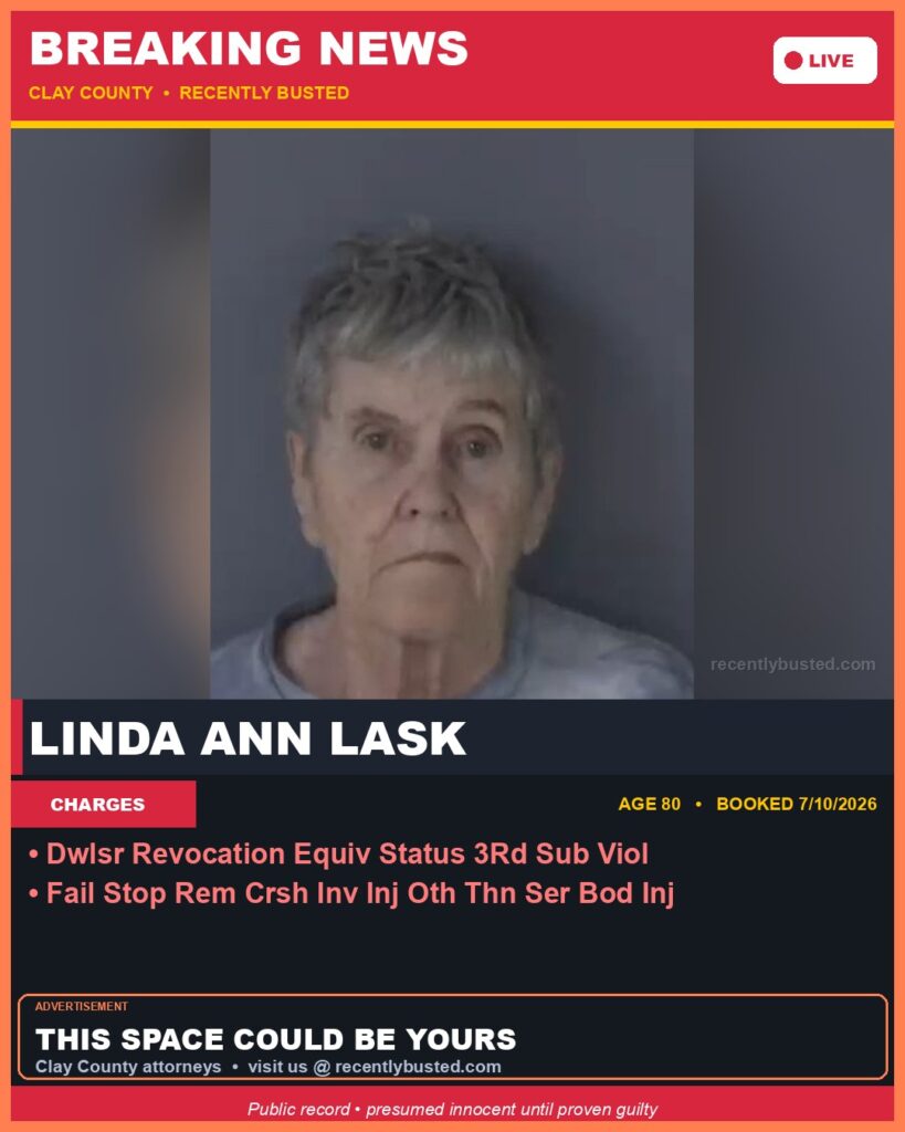 Arrest report - LINDA ANN LASK