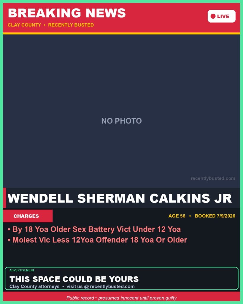 Booking photo of WENDELL SHERMAN CALKINS JR