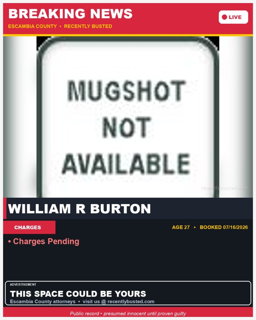 William R Burton — arrest record card, Florida Crime