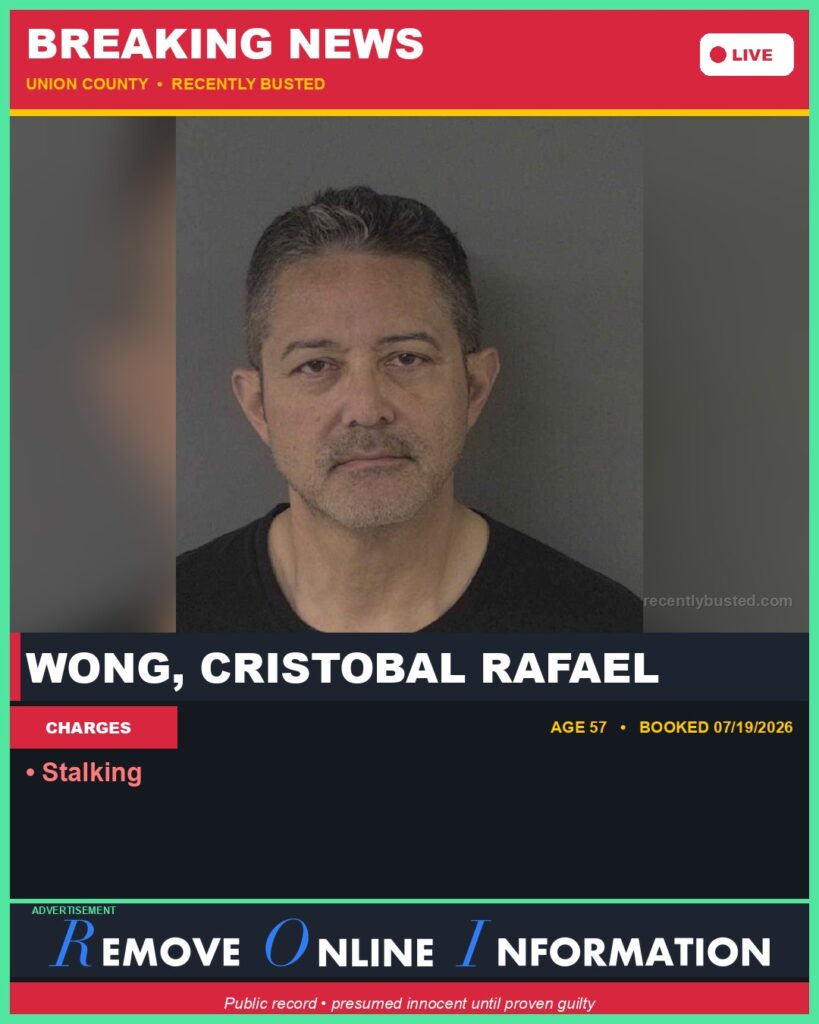 Booking photo of WONG, CRISTOBAL RAFAEL