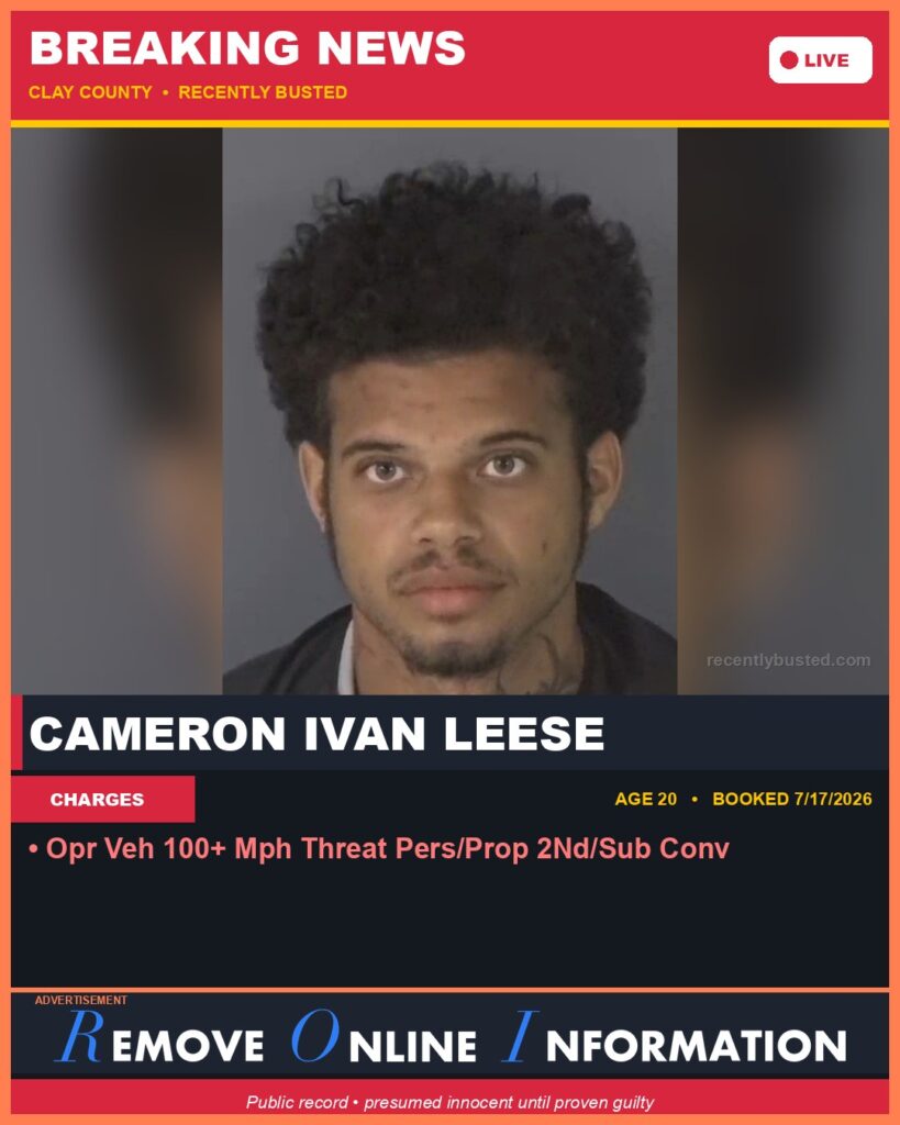 Booking photo of CAMERON IVAN LEESE
