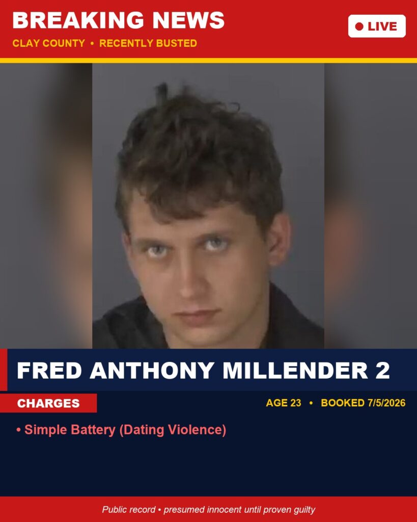 Booking photo of FRED ANTHONY MILLENDER 2