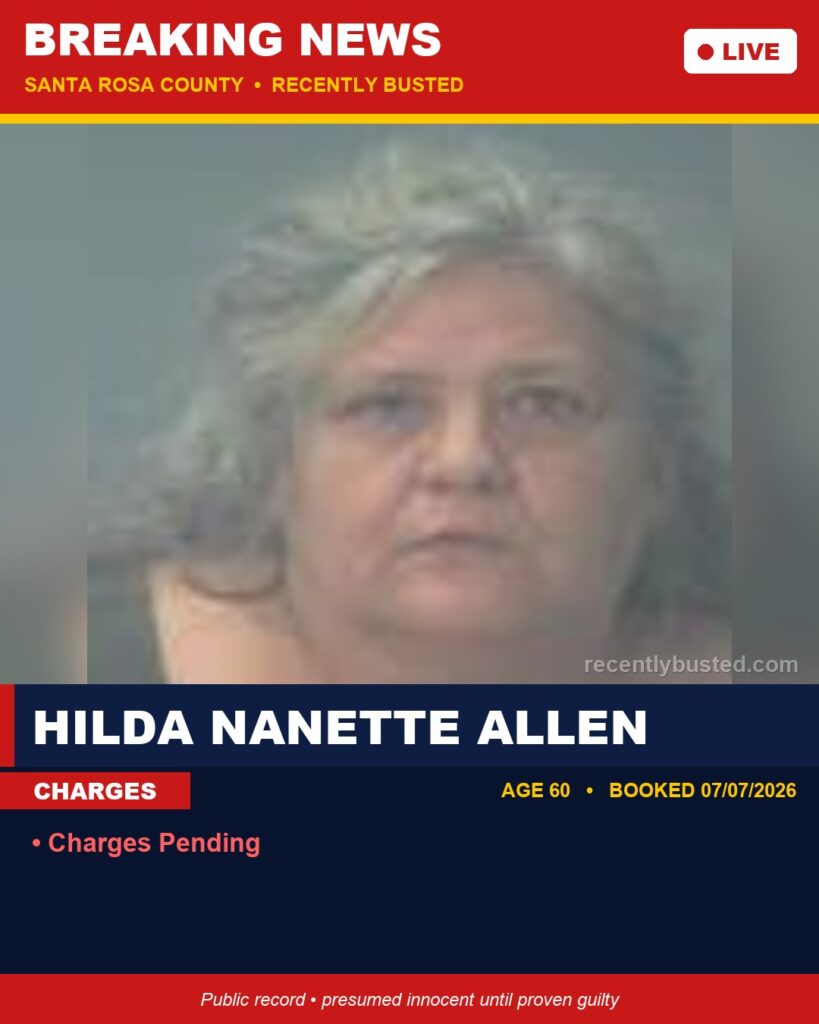Arrest report - Hilda Nanette Allen