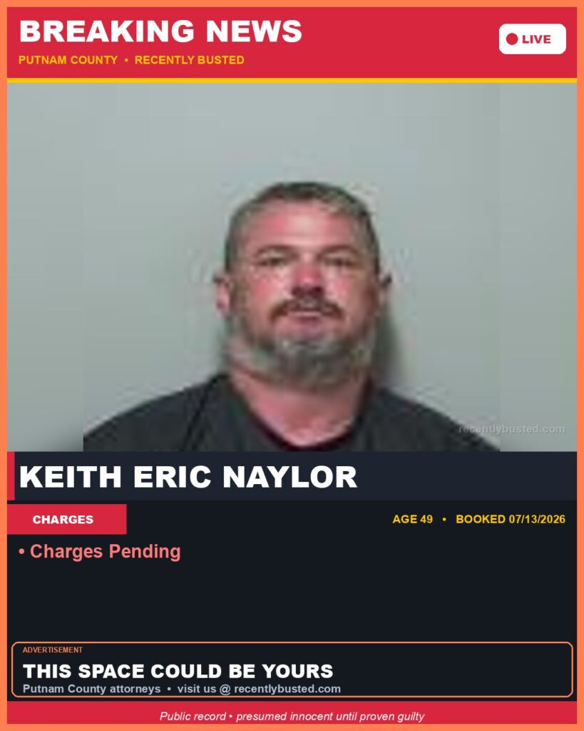 Keith Eric Naylor — arrest record card, Florida Crime