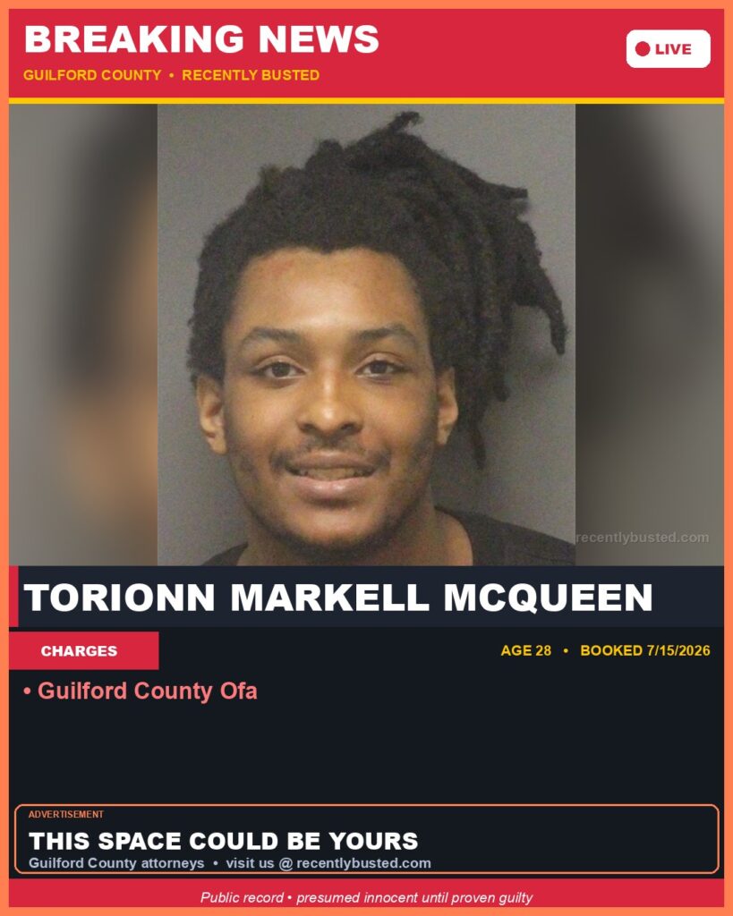 Booking photo of TORIONN MARKELL MCQUEEN