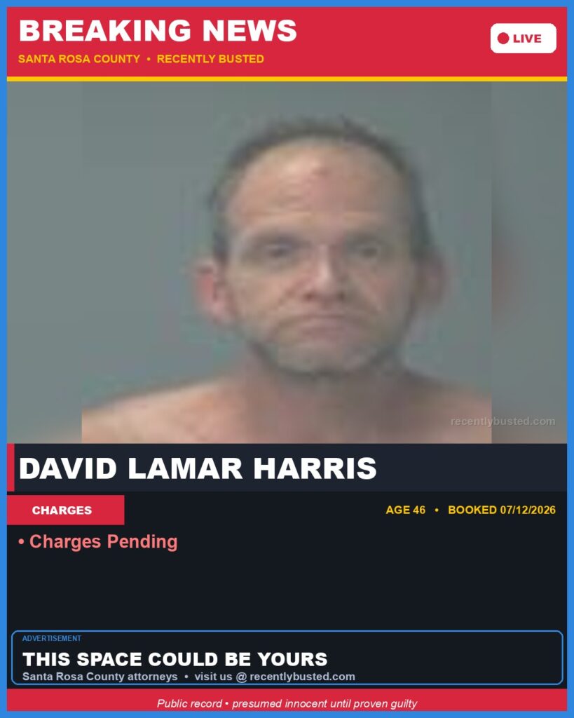 Arrest report - David Lamar Harris