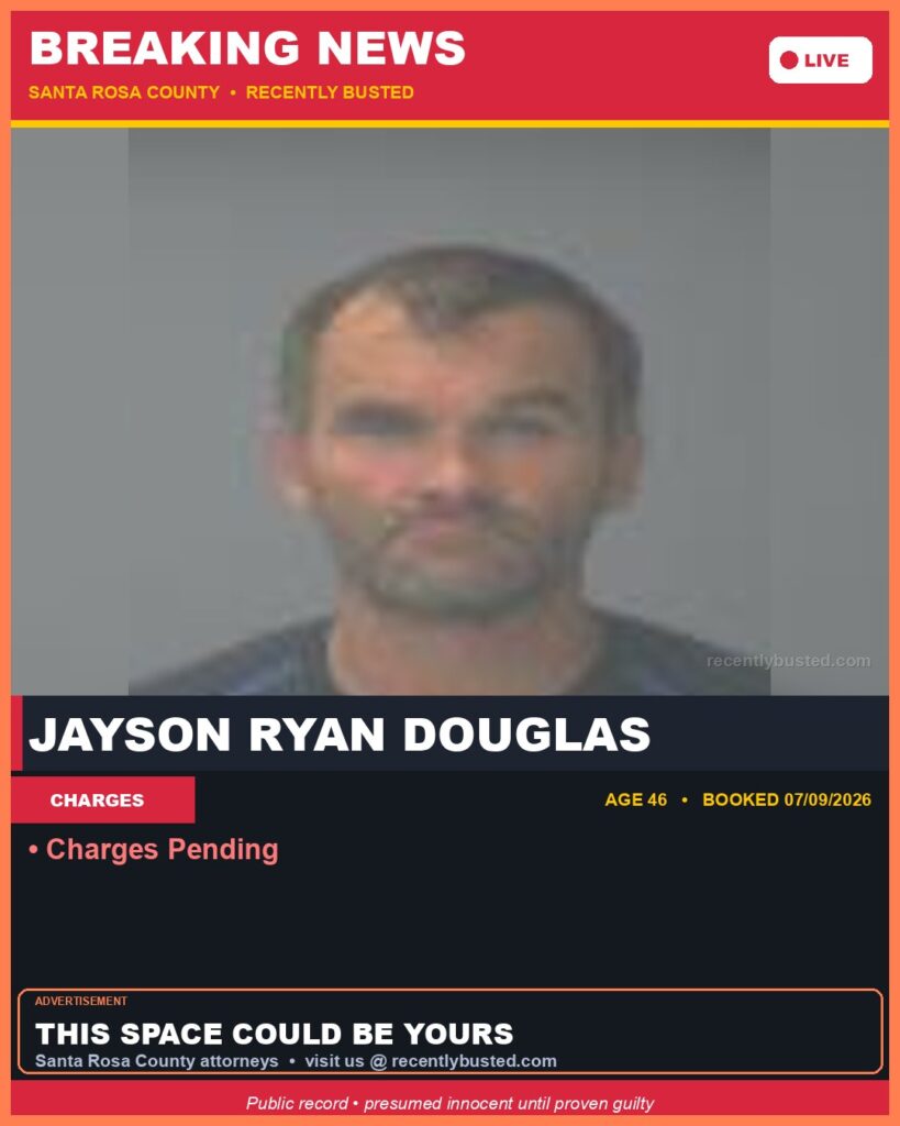Arrest report - Jayson Ryan Douglas