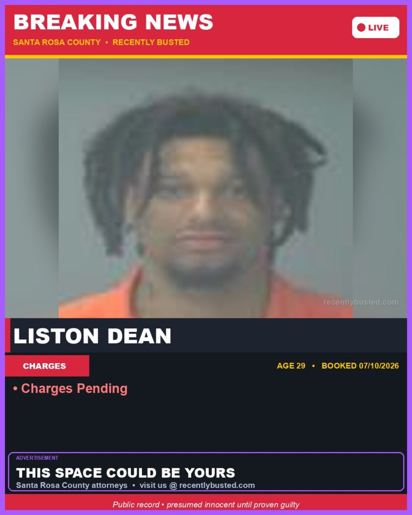Arrest report - Liston Dean