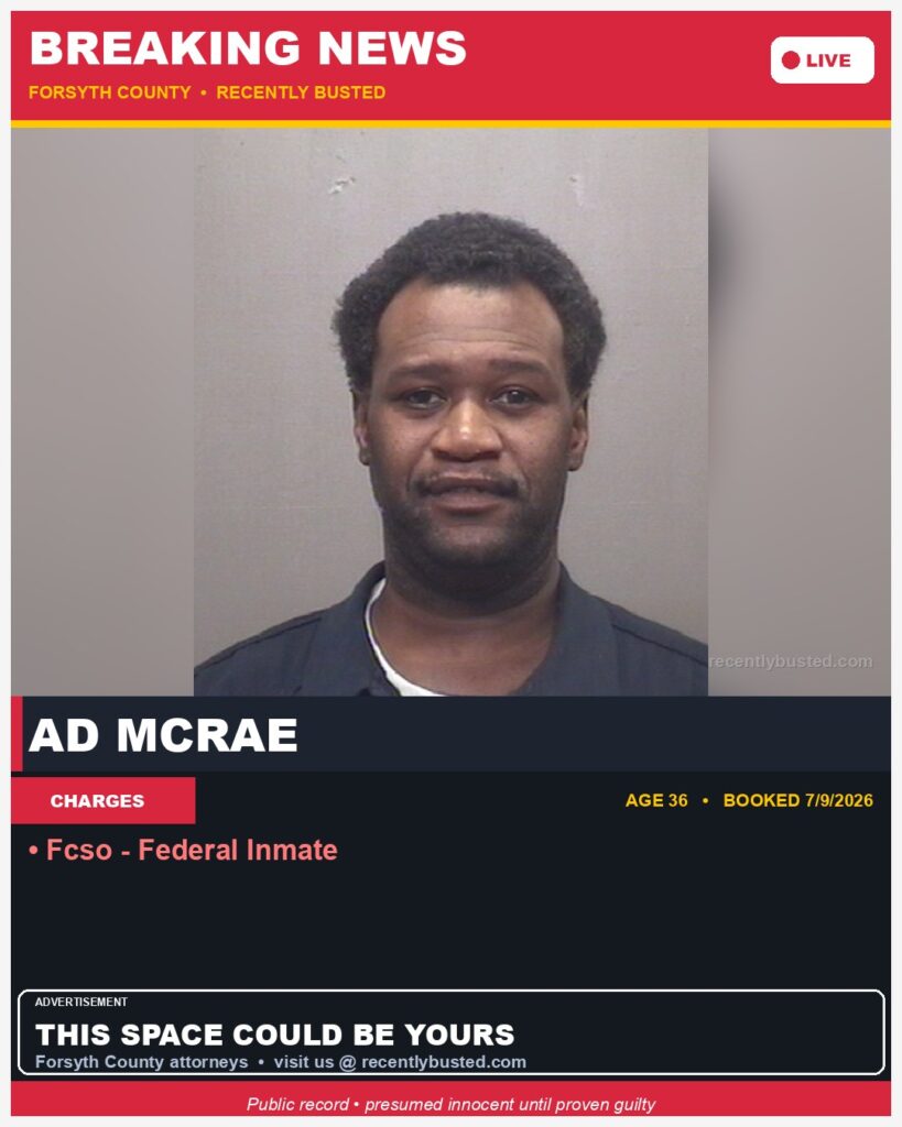 Booking photo of AD MCRAE