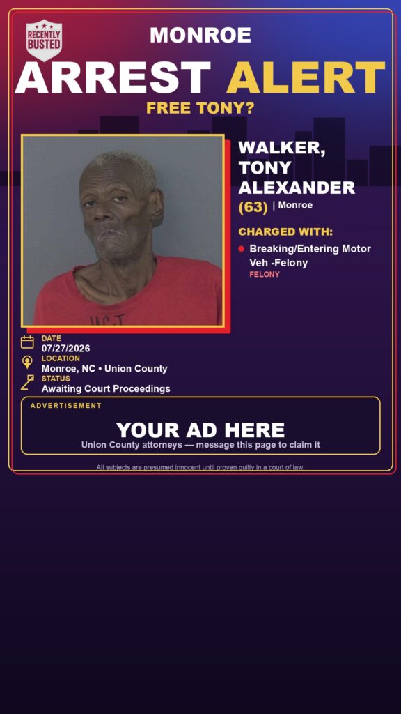 Booking photo of WALKER, TONY ALEXANDER