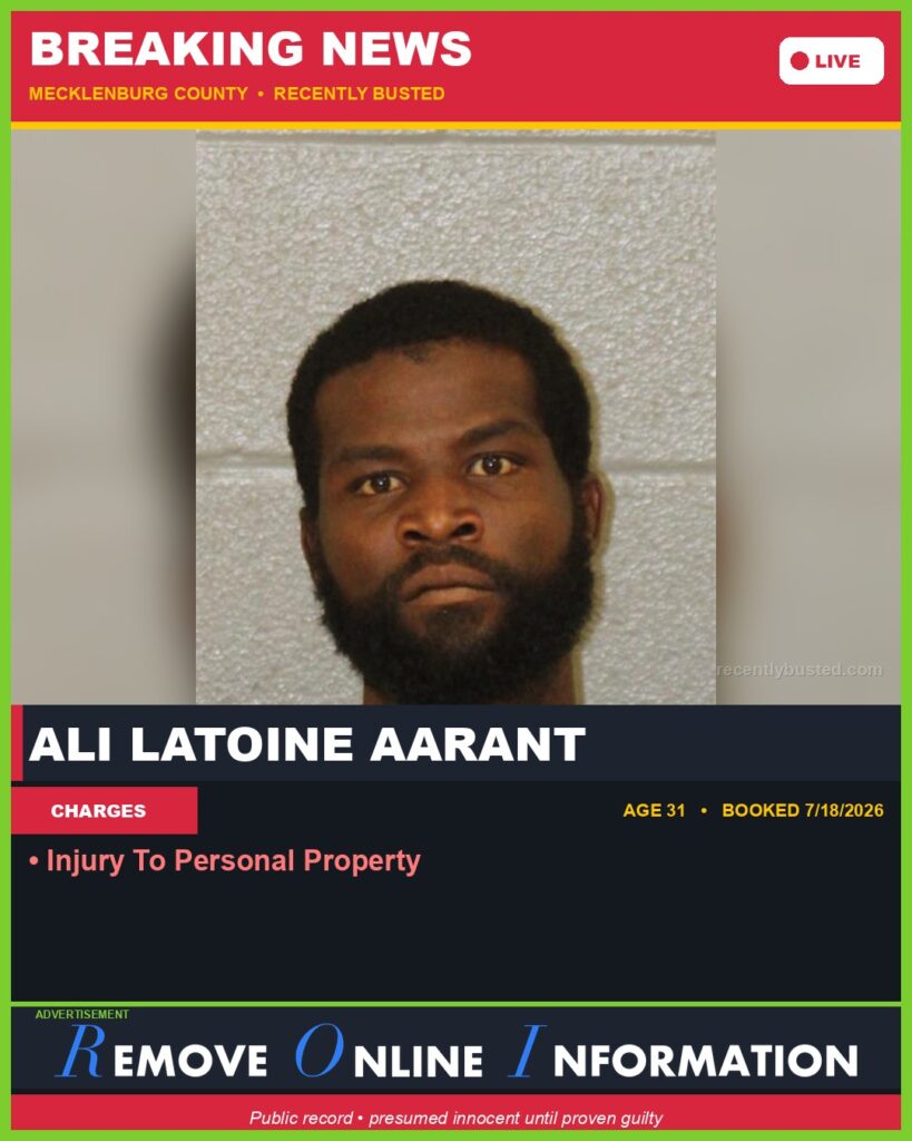 Booking photo of ALI LATOINE AARANT