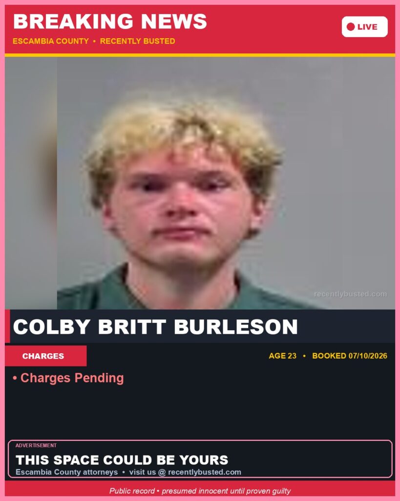 Arrest report - Colby Britt Burleson