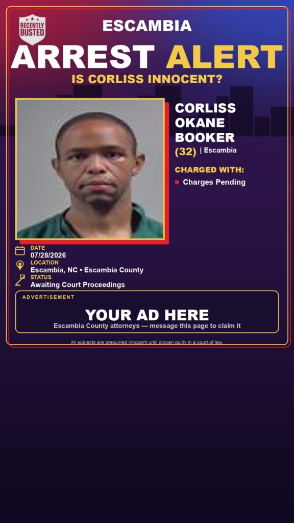 Corliss Okane Booker — arrest record card, Florida Crime