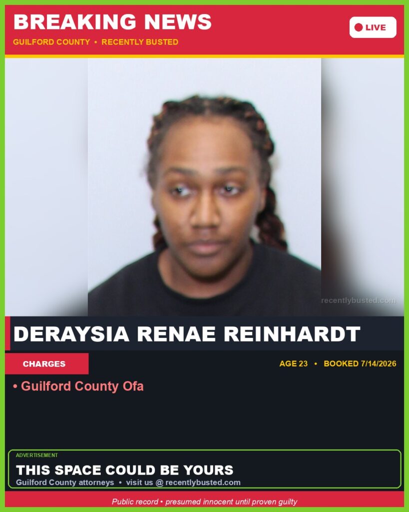 Booking photo of DERAYSIA RENAE REINHARDT