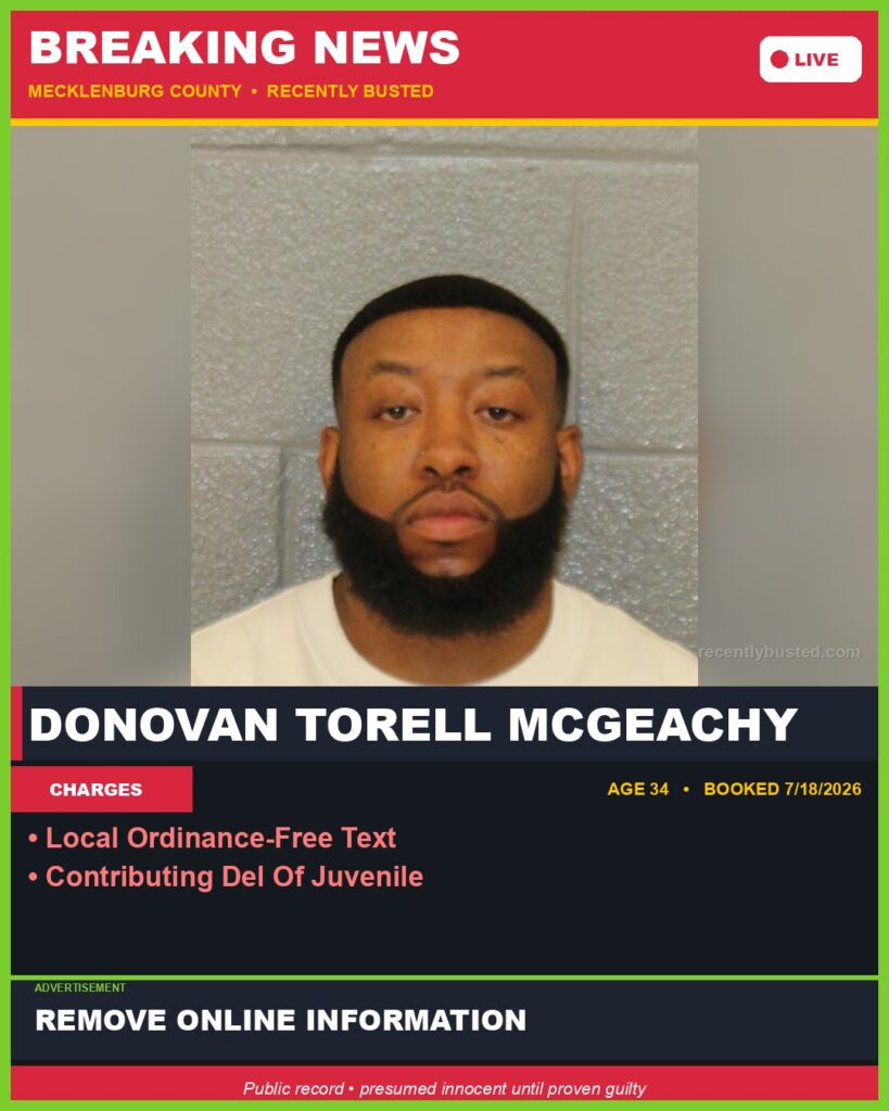 Booking photo of DONOVAN TORELL MCGEACHY