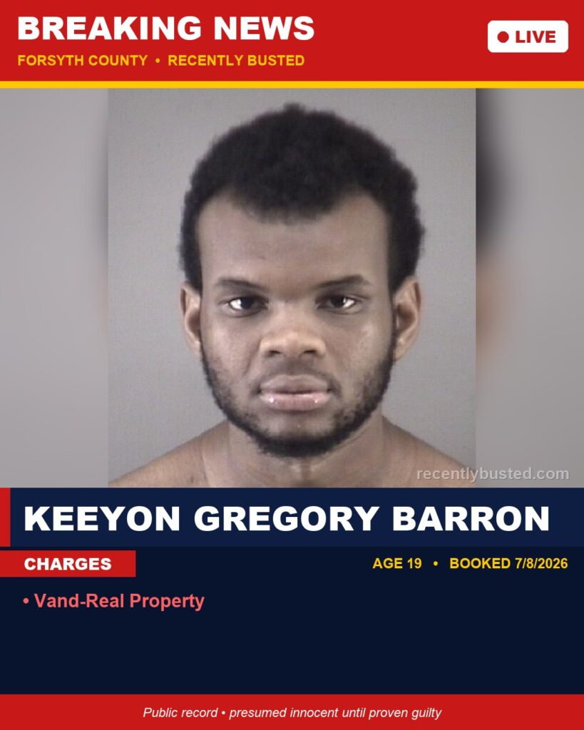 Booking photo of KEEYON GREGORY BARRON