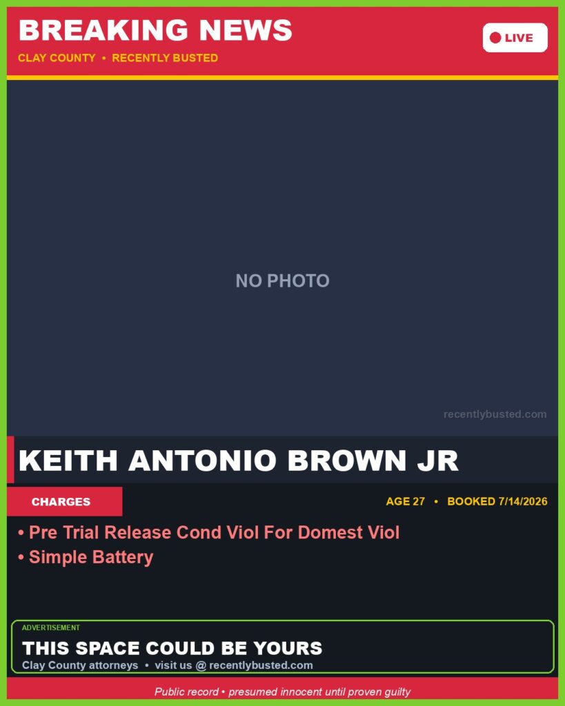 Booking photo of KEITH ANTONIO BROWN JR