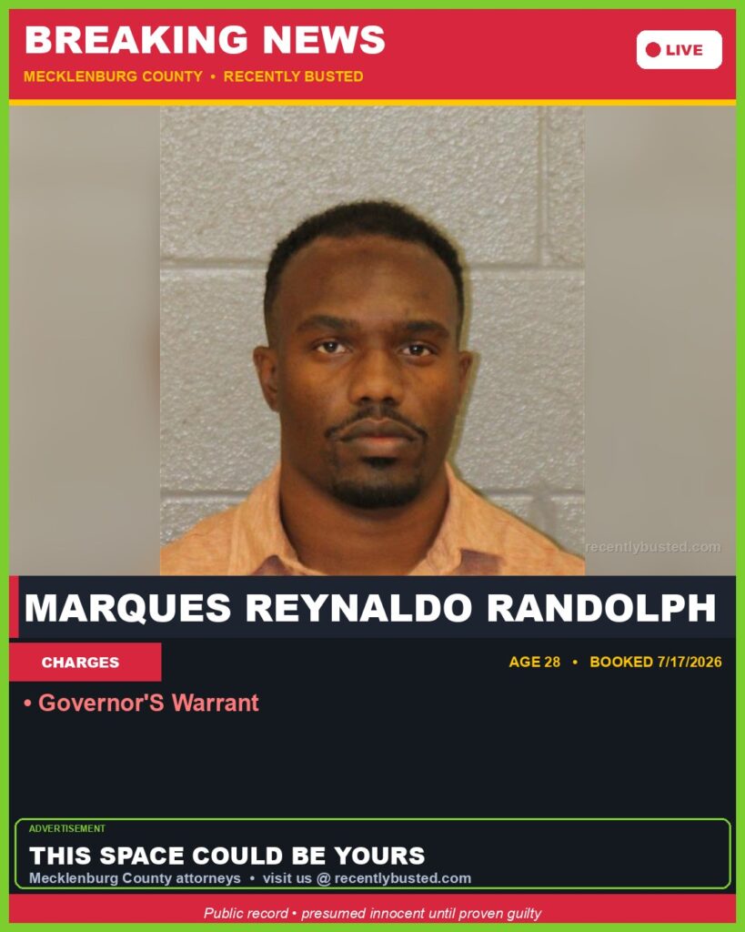 Booking photo of MARQUES REYNALDO RANDOLPH