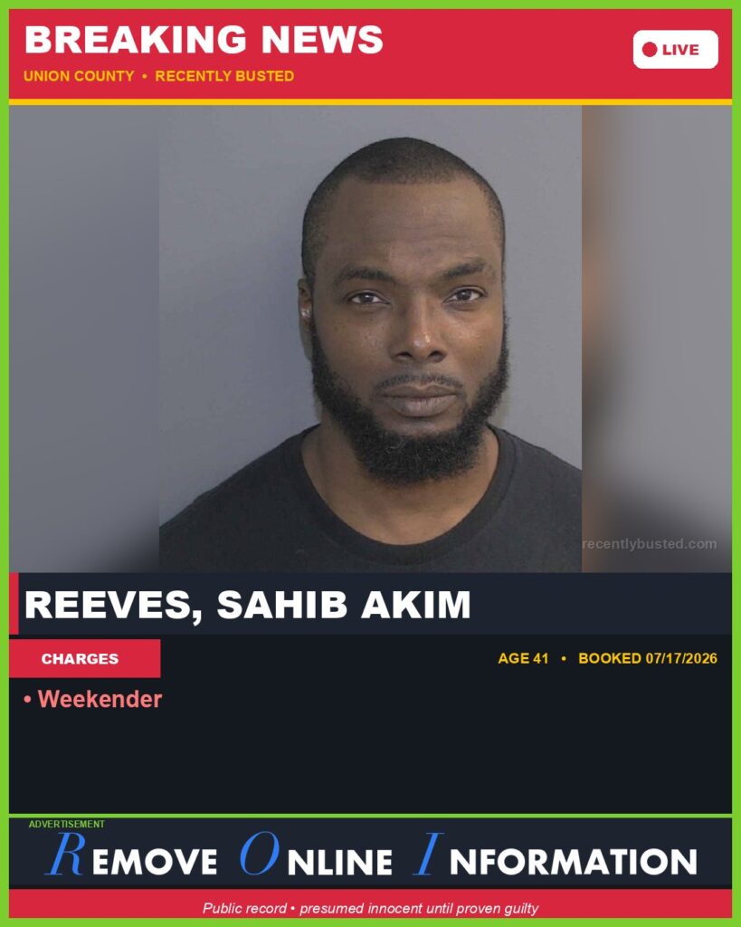 Booking photo of REEVES, SAHIB AKIM