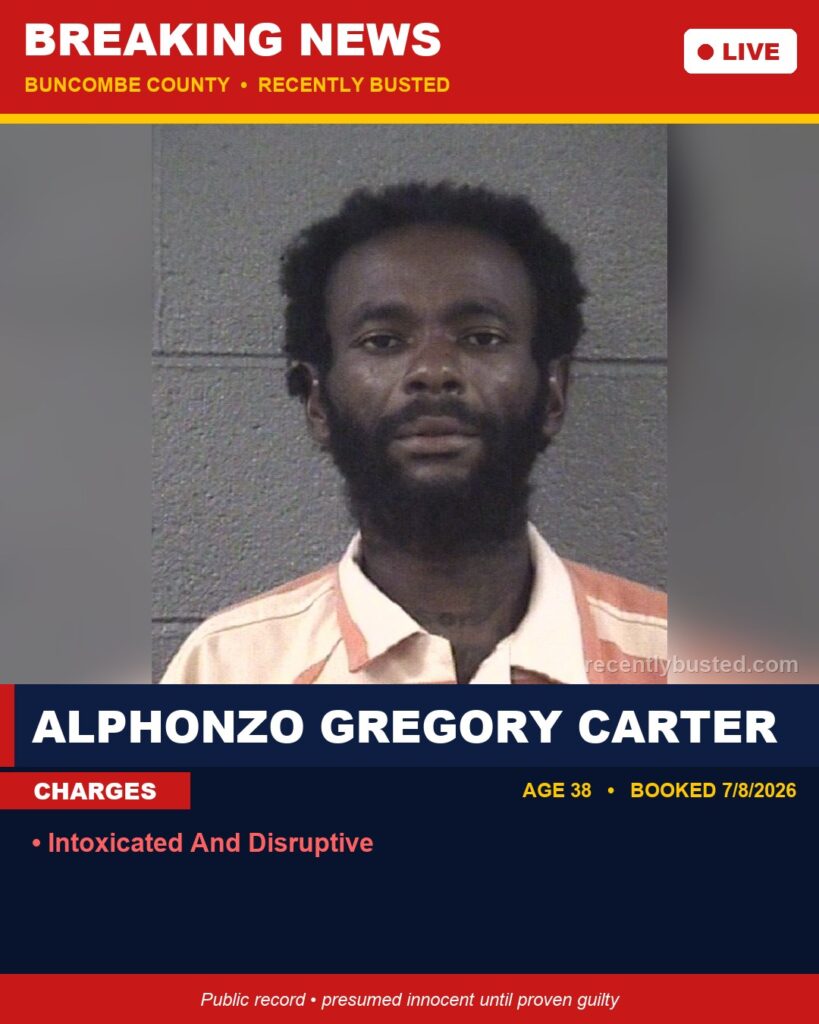 Booking photo of ALPHONZO GREGORY CARTER