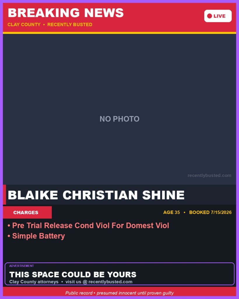 Booking photo of BLAIKE CHRISTIAN SHINE