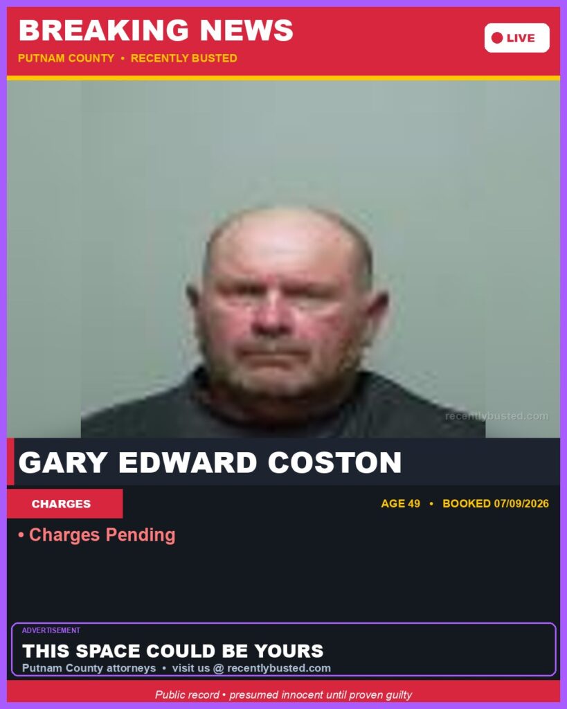 Arrest report - Gary Edward Coston