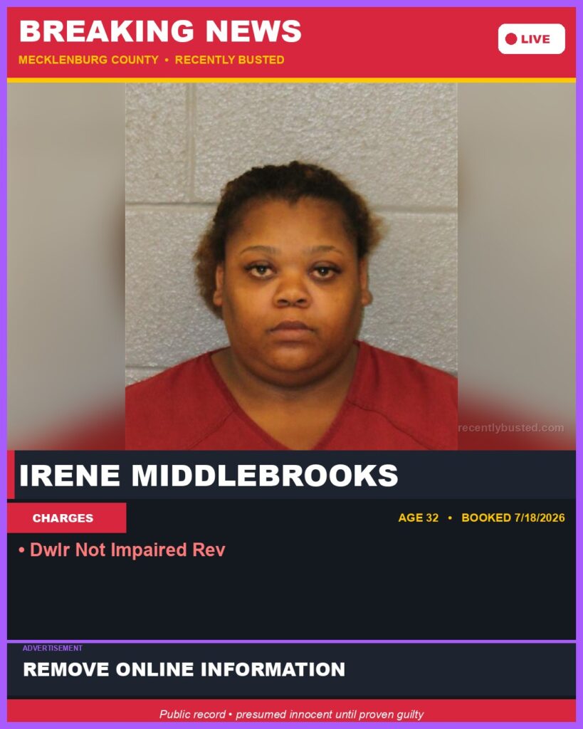 Booking photo of IRENE MIDDLEBROOKS