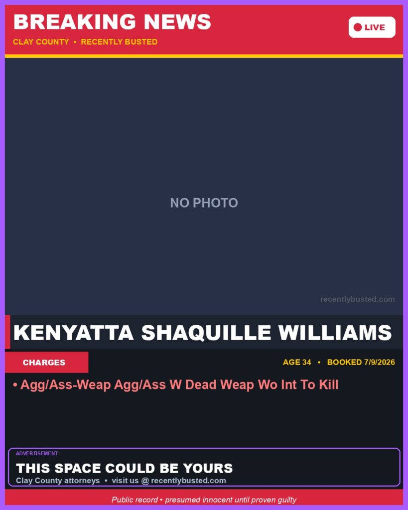 Booking photo of KENYATTA SHAQUILLE WILLIAMS