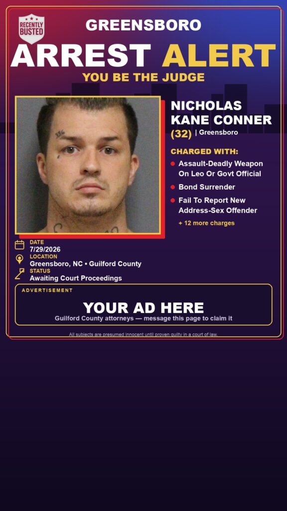 Booking photo of NICHOLAS KANE CONNER