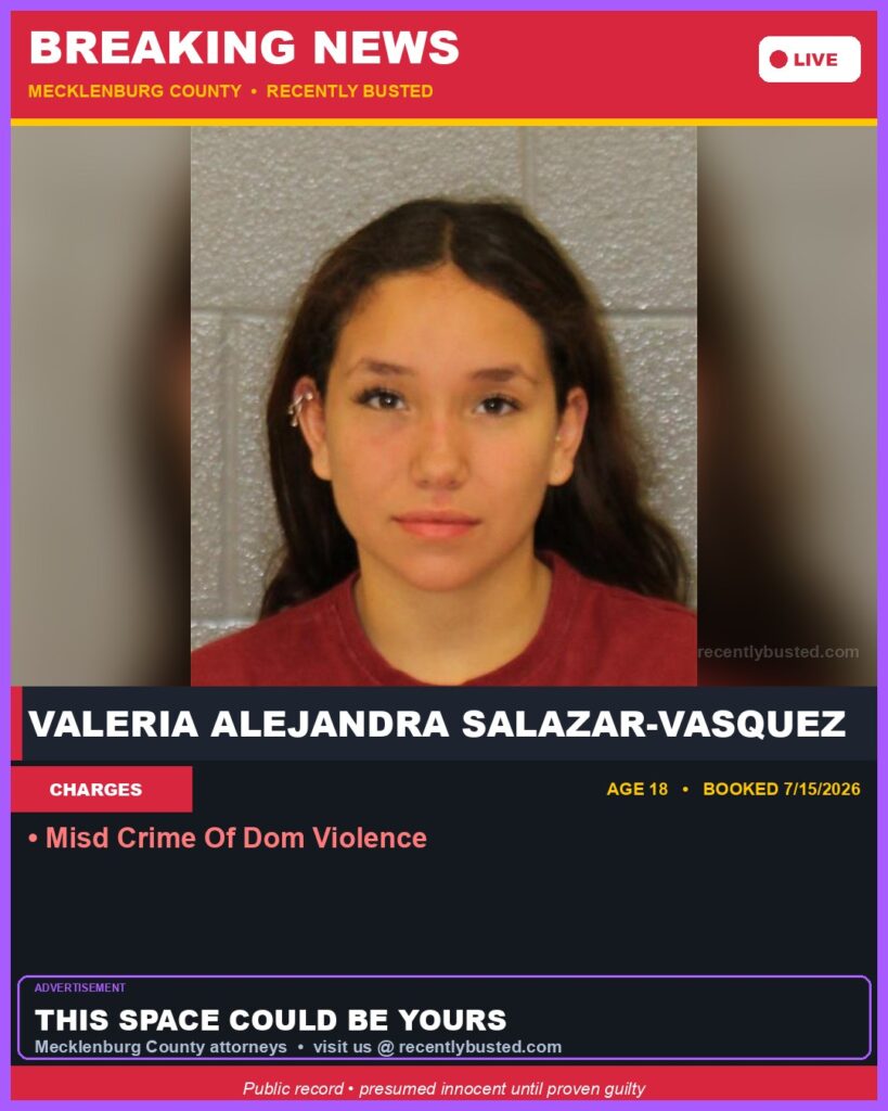 Booking photo of VALERIA ALEJANDRA SALAZAR-VASQUEZ