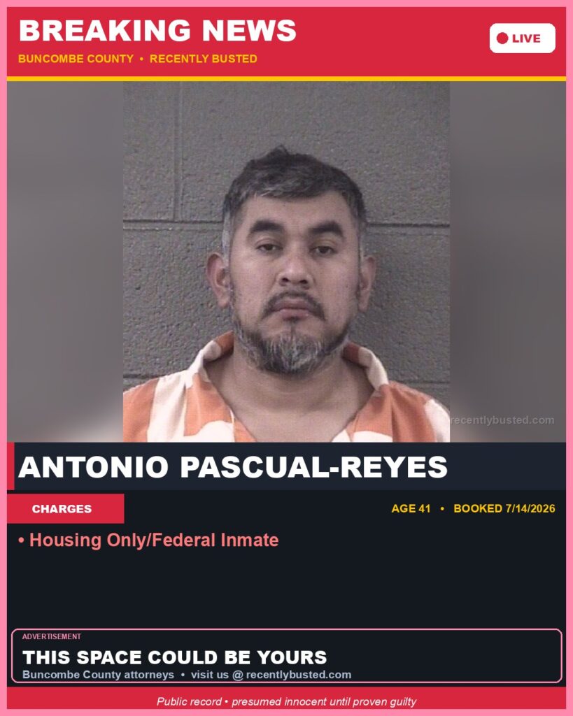 Booking photo of ANTONIO PASCUAL-REYES