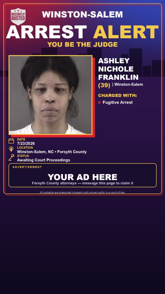 Booking photo of ASHLEY NICHOLE FRANKLIN
