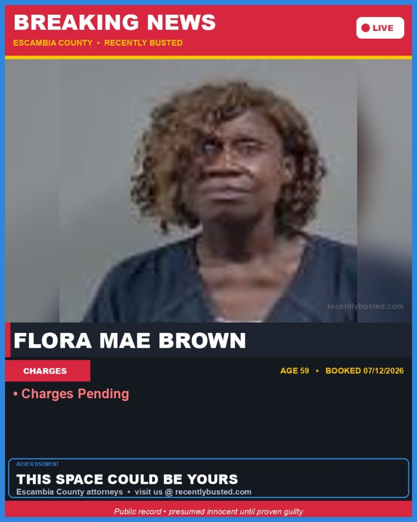 Arrest report - Flora Mae Brown