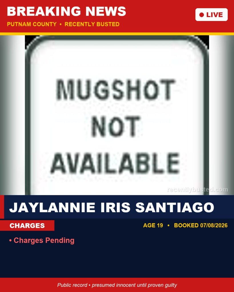 Jaylannie Iris Santiago — arrest record card, Florida Crime