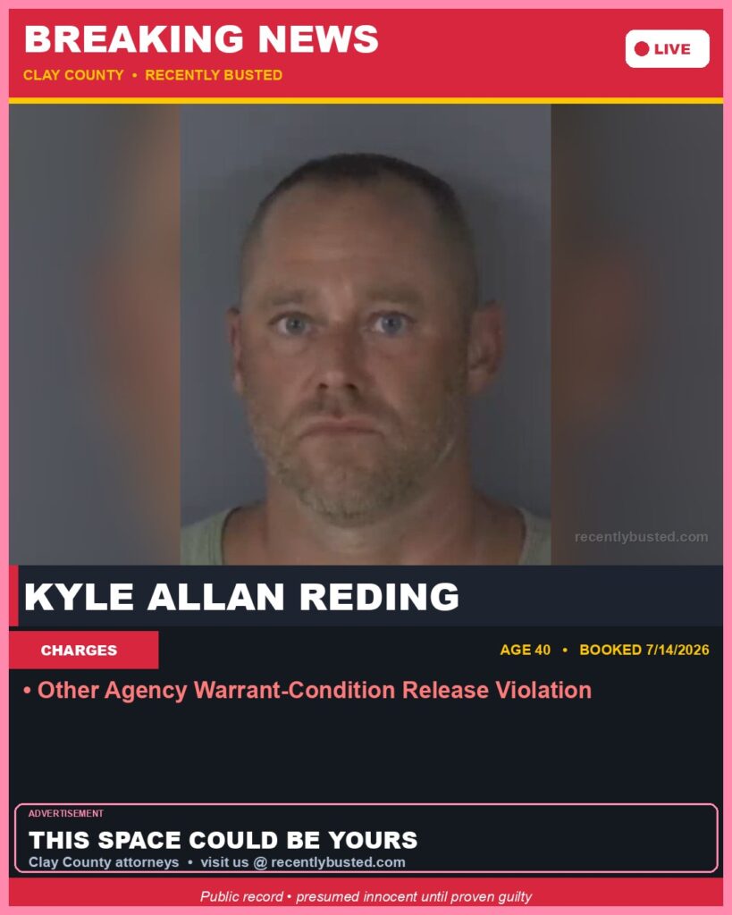 Booking photo of KYLE ALLAN REDING